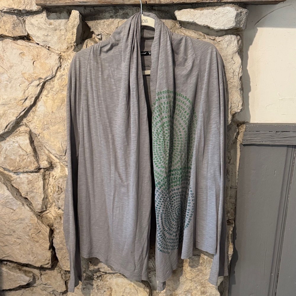 Alternative Gray Cardigan with Green Pattern